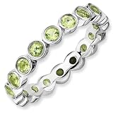 Sterling Silver Stackable Expressions Peridot Ring Size 7
