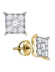 14KT Yellow Gold 1.26 CTW Diamond SOLI STAR Earrings