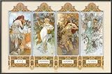The Four Seasons Lamina Framed Poster Print by Alphonse Mucha, 36x24