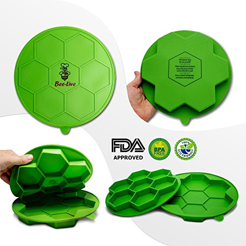 Silicone Burger Press By Bee-Live- 7-In-1-Hamburger Patty Mold For Delicious Burgers- Oven &Dishwasher Safe Patty Maker Press- Freezer Storage Container-Non Stick Silicone Mold For Cookies, Pies &More