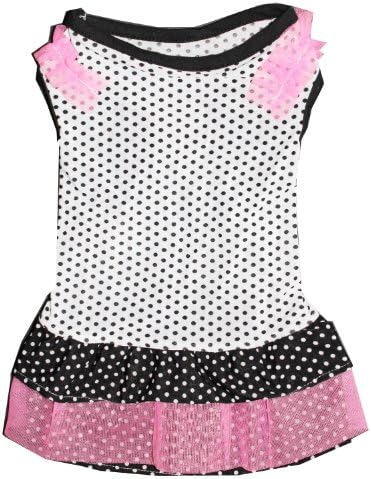Pretty Dog Dresses Fashion Polka Dog Skirts Pet Clothes Dog apparel T-shirt Pet Products Vest Clothing Small Dog Clothes (M)