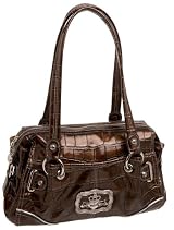 Kathy Van Zeeland Premiere Croco Swagger Satchel in Khaki (Brown)