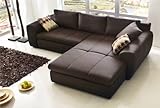 Sofa Luidor Braun Napalon Leder Designer Couch mit Schlaffunktion