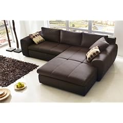 Sofa Luidor Braun Napalon Leder Designer Couch mit Schlaffunktion