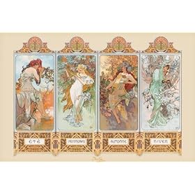 Empire - 30009 Alphonse Mucha - 4 saisons - Art Nouveau - Poster - 61 x 91,5 cm (Import Allemagne)