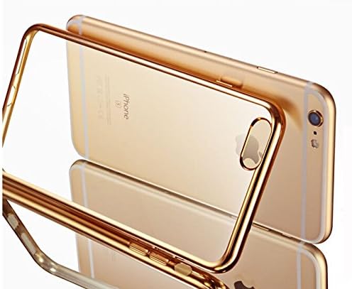 iPhone 6S Case,iPhone 6 Case,FEIKESI iphone 6/6S Clear Protective Case [One Piece] Plating Bumper Soft Flexible TPU Transparent Skin Case for iPhone 6/6S (4.7-inch)-Gold