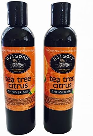BJJ SOAP Tea Tree Citrus Shower Gel Body Wash 8 Oz(2 Pack) -100% Plant Based Tea Tree Oil &amp; Eucalyptus Oil