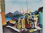 Landschaft bei Hammamet art print 44x50cm by August Macke