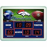 Denver Broncos Scoreboard Clock w/ Thermometer