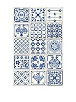 Huella deco Alfombra Bañada en Vinilo (Azul)