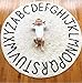 FasterS ABC Baby Rug for Nursery Kids Round Educational Alphabet Warm Soft Large Activity Mat Floor Area Rugs Cotton Non-Slip for Children Toddlers Bedroom 59inch (Off White)