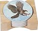 CounterArt Red Shoulder Hawk Design Round Absorbent Coasters in Wooden Holder, Set of 4