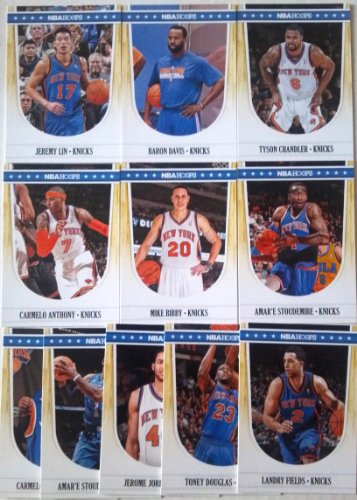 2011-12 Panini Hoops New York Knicks Team Set 11 Cards - Lin, Bibby, Davis, Anthony, Stoudemire, Chandler, and More