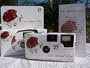 10 Pack Red and White Rose Bouquet Wedding Disposable 35mm Cameras In Matching Gift Boxes- 27 Exposures Each- With Matching Table Tents