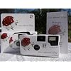 10 Pack Red and White Rose Bouquet Wedding Disposable 35mm Cameras In Matching Gift Boxes- 27 Exposures Each- With Matching Table Tents
