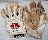 Carlos Santana Autographed / Signed Cleveland Indians 2009 Game Used Red/White Batting Gloves
