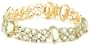 Yellow Gold Plated Sterling Silver Green Amethyst Oval and Round-Cut Bracelet, 8.25"