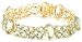 Yellow Gold Overlay Sterling Silver Green Amethyst Oval and Round-Cut Bracelet, 8