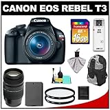 Canon EOS Rebel T3 12.2 MP Digital SLR Camera Body & EF-S 18-55mm IS II Len ....