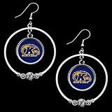 Kent State Golden Flashes Ladies Double Hoop Crystal Dangle Earrings