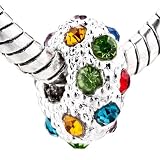Pugster Mothers Day Gifts Mom Gifts White Ball Green Blue Yellow Crystal European Beads Birthstone Fits Pandora Charm Bracelet