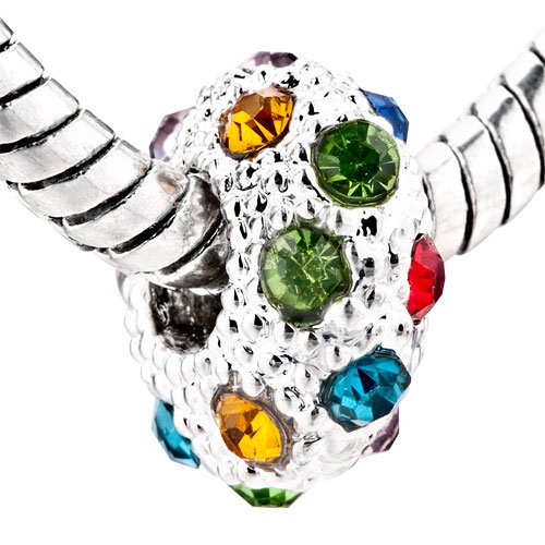 Mothers Day Gifts Mom Gifts White Ball Green Blue Yellow Crystal European Beads Birthstone Fits Pandora Charm Bracelet