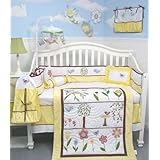 SoHo Summer Bird Singing Crib Nursery Bedding SET 10pcs ** Reversible Into 2 Designs **