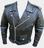 Lederjacke Heavy Metal Style Chopper Biker Leder Jacke Rocker Punk Hardrock