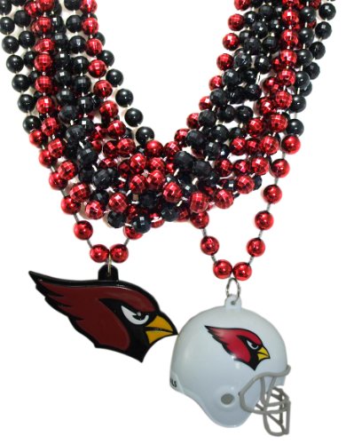 NFL Arizona Cardinals Team Medallion, Mini-Helmet and Mardi-Gras Bead Set