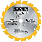 DEWALT DW9155 6-1/2-Inch 18 Tooth ATB Fast Cutting Carbide Saw Blade with 5/8-Inch Arbor