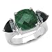 5.40 Carat Genuine Emerald & Sapphire Silver Ring