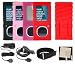 (2nd Generation) Microsoft Zune 4GB 8GB Super Bumper Grip Silicone Skin Case with 14 Adjustable Sports Armband - Removable Belt Clip - Screen Protector Shield - Bundle with Home Travel Wall Charger and 12 Rapid Car Charger - 8 Color Choices