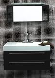 51u6LOo54LL. SL160  1000mm Bathroom Vanity Unit Wall Hung with Basin   Blackwood Finish