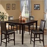 Pub Chair with Faux Leather Cushion and Back in Dark Cherry