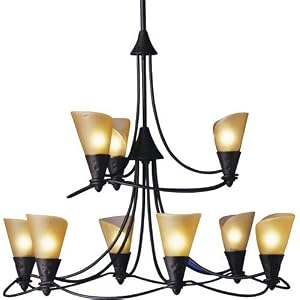 Hand-formed Cone Uplight Chandelier