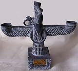 Persian Sculpture Zoroastrian Faravahar Farohar Candle Holder #1347