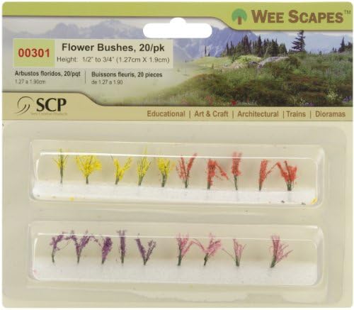 Simi Creative Products Flower Bushes 1/2" to 3/4" 20/Pkg-Red/Pink/Yellow/Purple