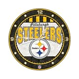 Pittsburgh Steelers 12 Inch Art Glass Clock Amazon.com