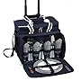 Picnic at Ascot Equipped Picnic Cooler with Service for 4 on Wheels - Navy
