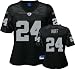 Michael Huff Black Reebok Replica Oakland Raiders Women's Jersey
