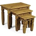 corona solid pine nest of tables