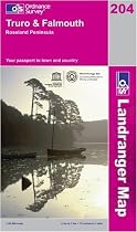 Truro and Falmouth, Roseland Peninsula (OS Landranger Map)