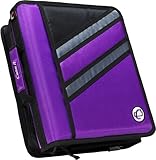 Case-it Z-Binder Two-in-One 1.5-Inch D-Ring Zipper Binders, Purple, Z-176-PUR