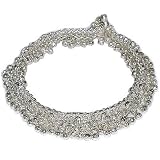 Silver Anklet Ankle Bracelet Pairs Handmade Foot Jewelry 152 gms. 10  (sanklt034)