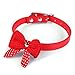 mokingtop Hot Cute Knit Bowknot Adjustable PU Leather Dog Puppy Pet Collars Necklace