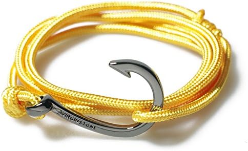 VIRGINSTONE Gun Gray Round Hook On Colorful Nylon Ropes Maritime Nautical Style (Dragon)