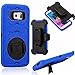 Galaxy S6 Edge Case, MeKo® Shockproof Rugged Hybrid Heavy Duty Full Protective Samsung Galaxy S6 Edge Case with Belt Clip Holster Kickstand (Blue)