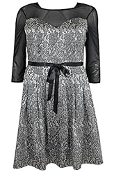 Plus Size Lace Sweetheart Prom Dress  With a Ribbon 