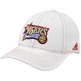 adidas Philadelphia 76ers White Team Logo Structured Flex-Fit Hat