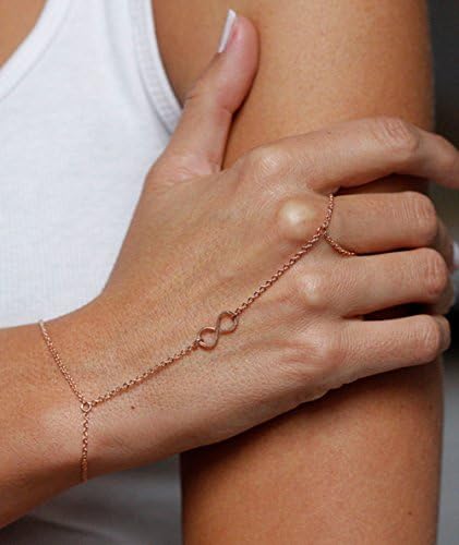 Lovely Mittens Bracelet Rings Lucky character 8 Roman numeral(Gold D )